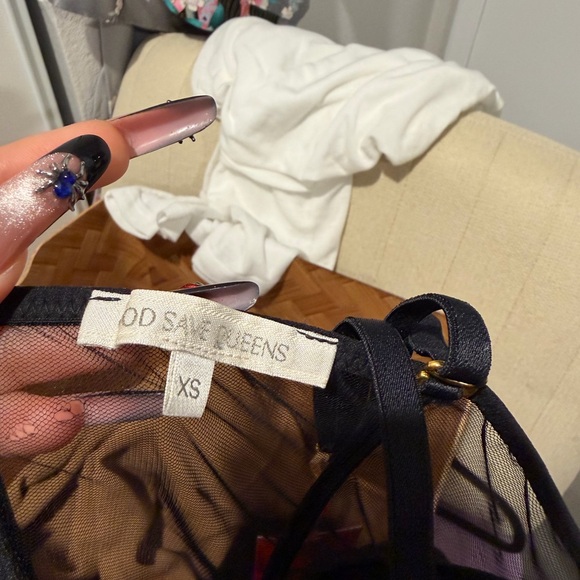 God Save Queens Black Mini Dress - Picture 2 of 3